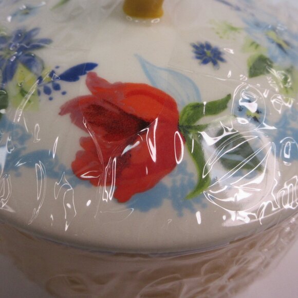 Pioneer Woman Mini Casserole Spring Bouquet Floral Yellow Stoneware Cocotte New - Picture 8 of 10